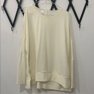 Pale yellow Bongo long sleeve tee with arm slits